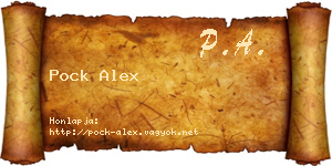 Pock Alex névjegykártya